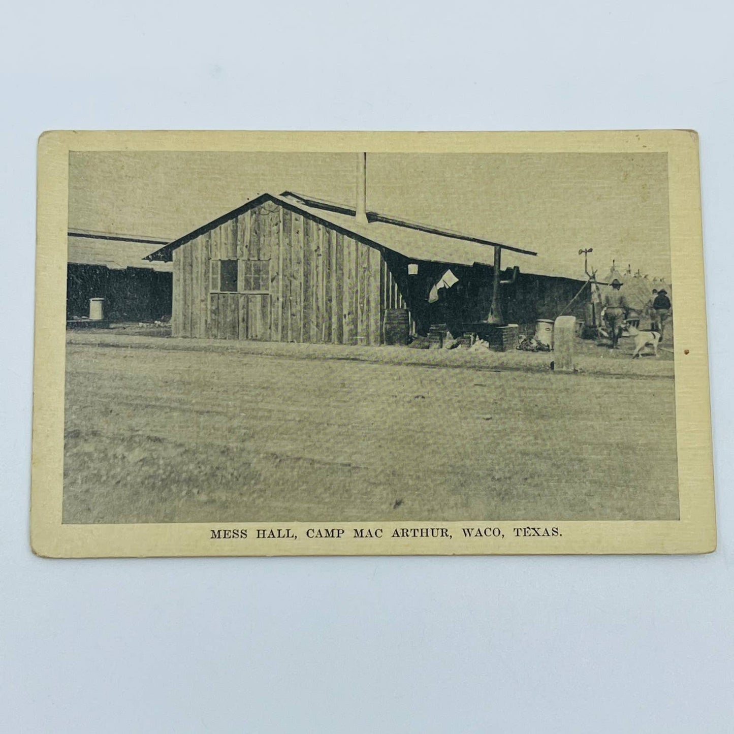 c1918 Postcard WWI Mess Hall Camp Mac Arthur Waco Texas PA9