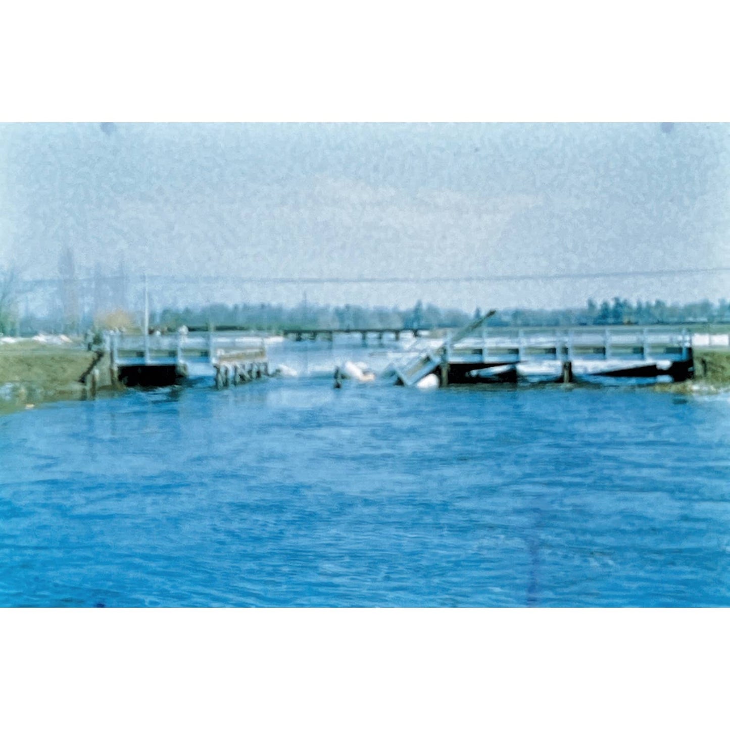 1966 Original Color Slide Collapsed Broken Bridge Set of 4 2x2 TK2-S4-30
