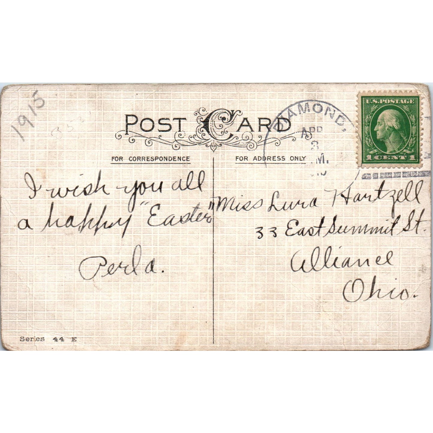 Little Ladies Face in Flower Rose Lily 1915 Original Postcard TK1-27