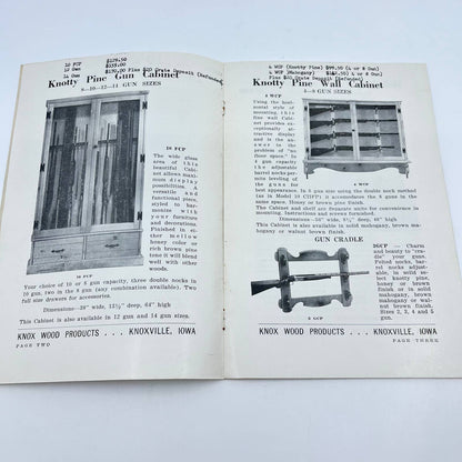 Vintage Gun Cabinets & Racks Catalog Knox Wood Products Knoxville IA TE7