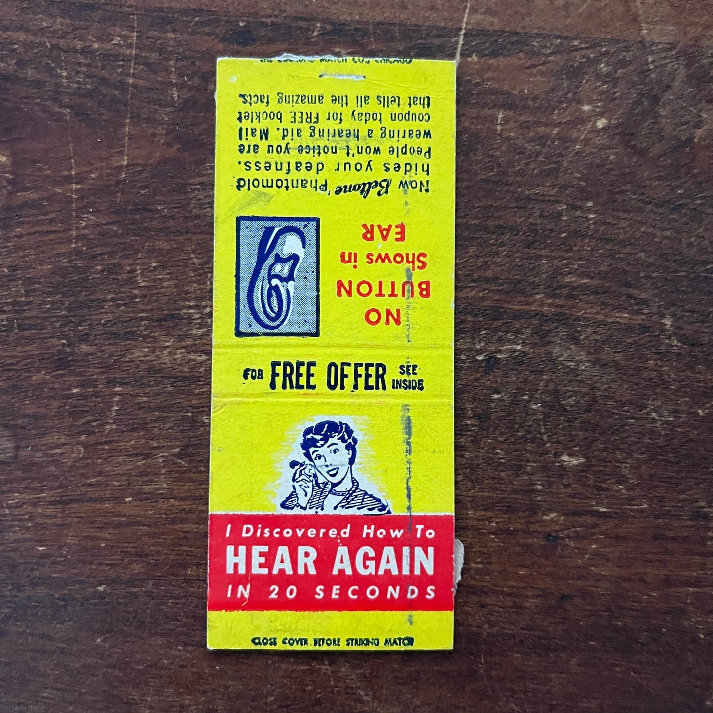 Beltone Hearing Aid Advertising Matchbook Cover MM11-8