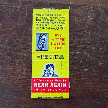 Beltone Hearing Aid Advertising Matchbook Cover MM11-8