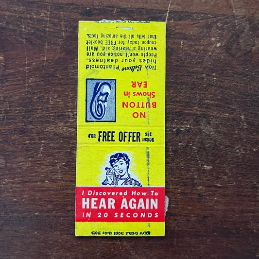 Beltone Hearing Aid Advertising Matchbook Cover MM11-8
