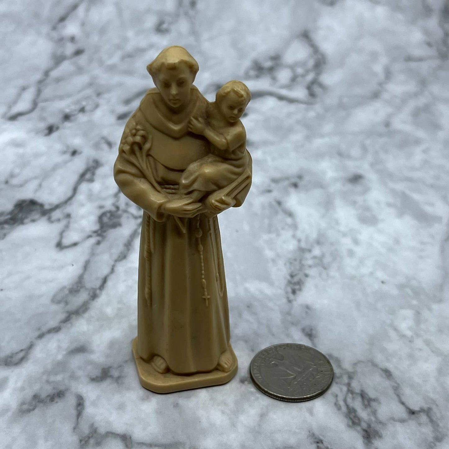 Vintage Resin Saint Anthony of Padua Holding Baby Jesus Figurine 3.5” SF1