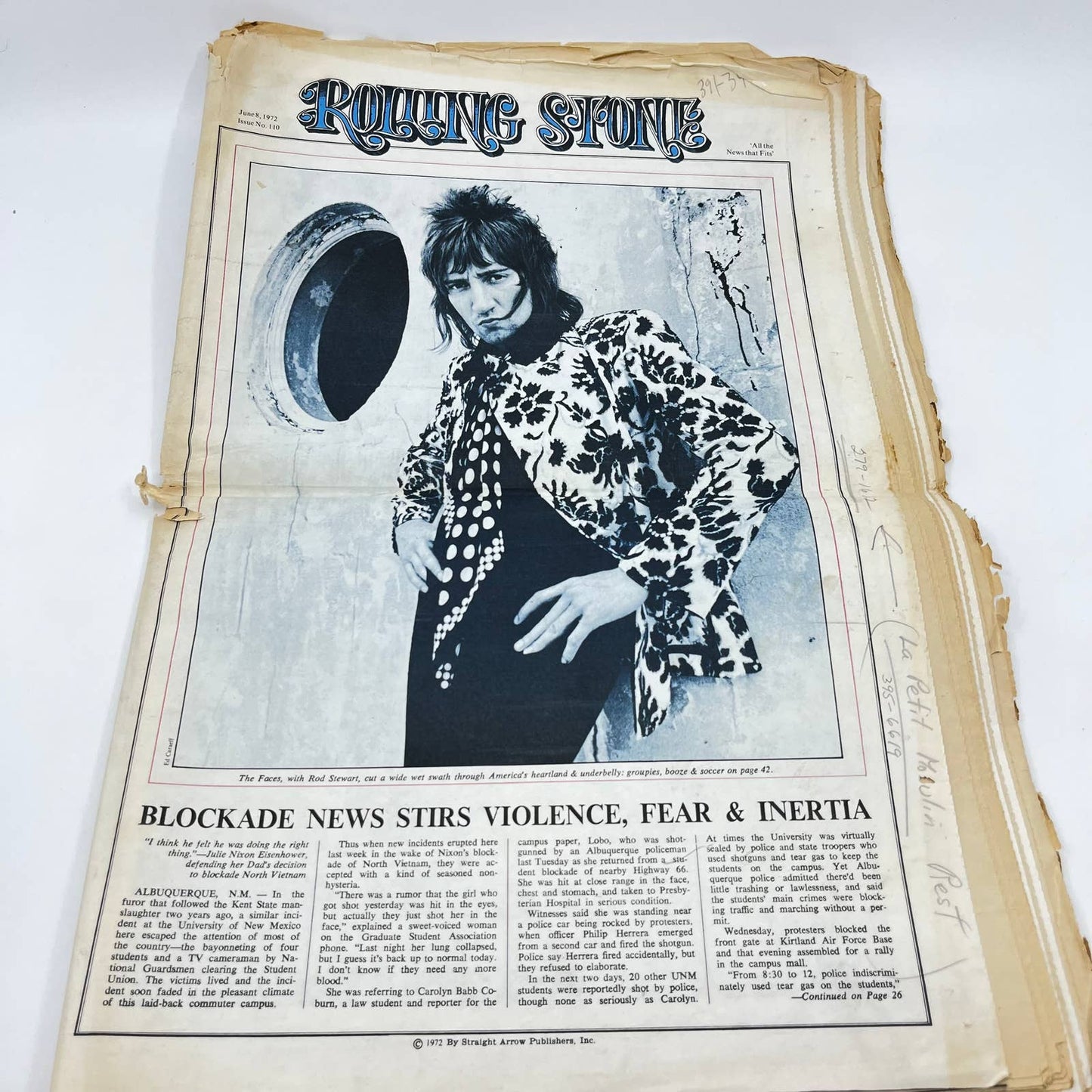 Rolling Stone Magazine Issue 110 June 8, 1972 George McGovern  Rod Stewart TF8