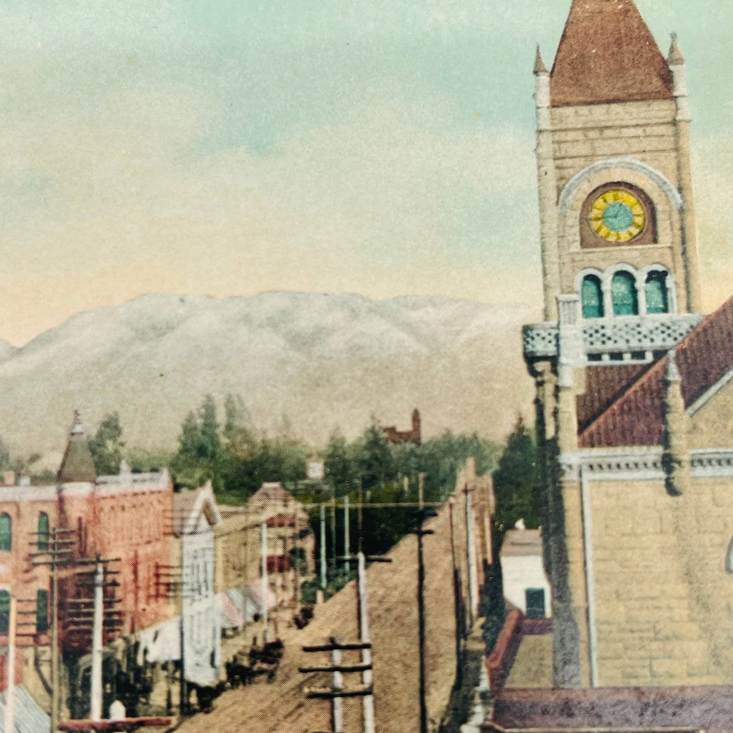 1910s STREET VIEW. E STREET SAN BERNARDINO, CA. POSTCARD PA8