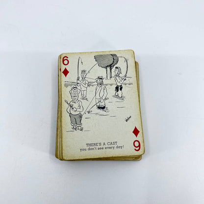 1950s Mid Century "Fish-Up" Playing Cards Cartoons on Cards Complete Set TE3