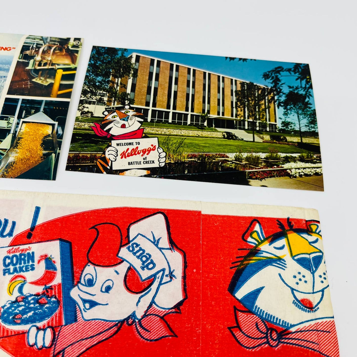 Kellogg's Battle Creek Postcards & Paper Hats Snap Crackle Pop Tony Tiger SC1