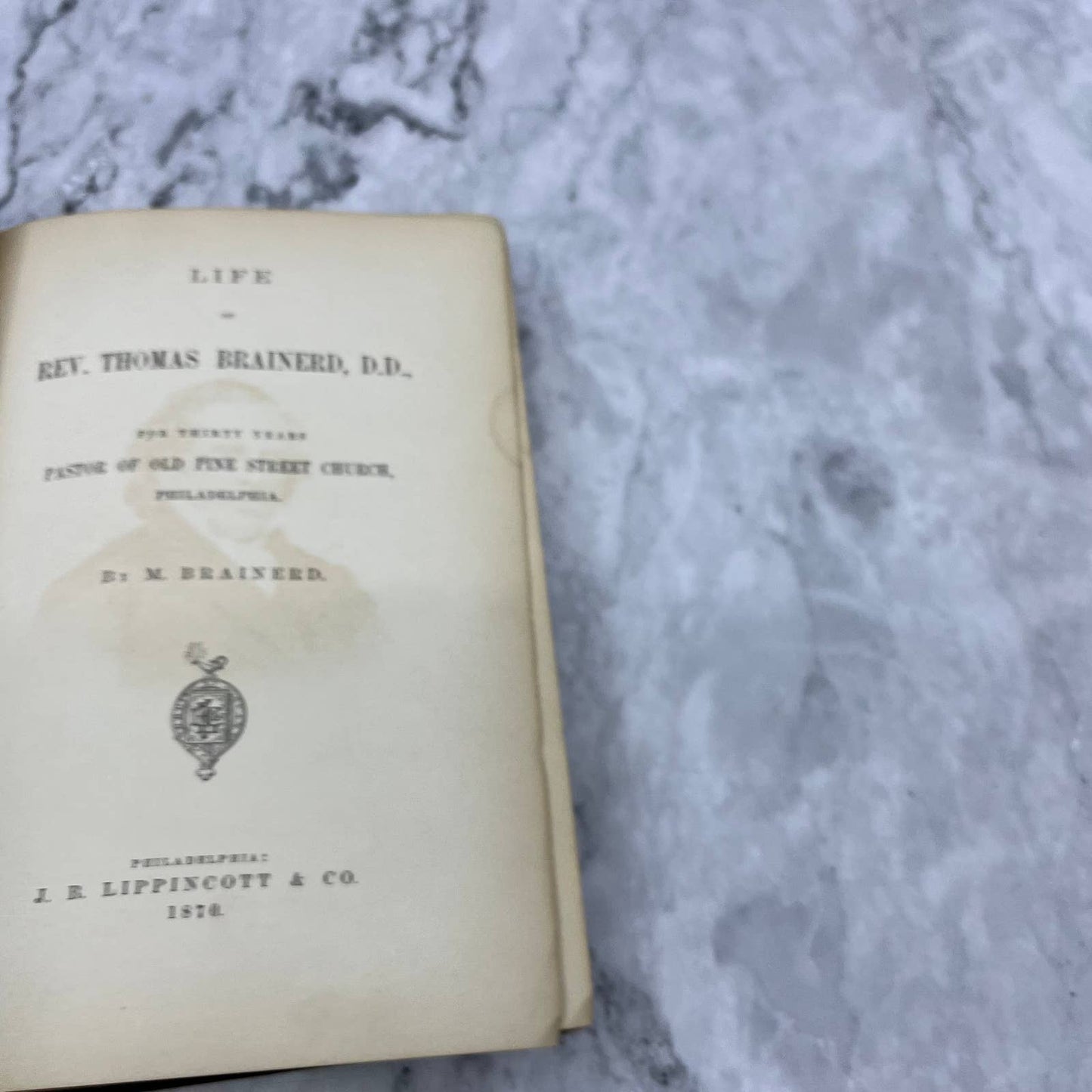 180 Life Of Rev. T. Brainerd Pastor Of Old Pine Street Church M. Brainerd TJ6