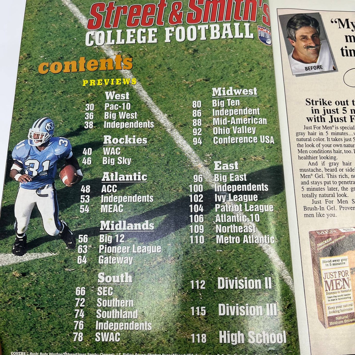 1997 Street & Smith’s College Football Yearbook Magazine Phil Savoy TH3