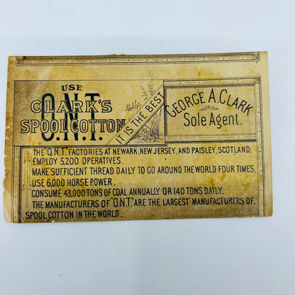 1880s Victorian Trade Card Clark’s ONT Spool Cotton Kite Boys AH9-M11