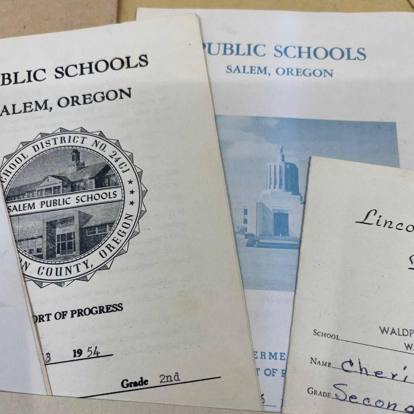 1952-58 Report Card Lot Cheri Lynn Brown Salem Waldport Lincoln County OR EA4