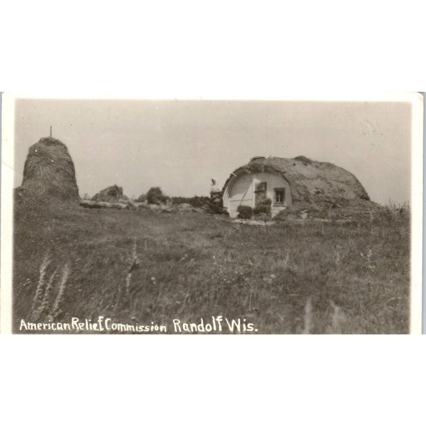American Relief Commission Old Barn Randolf Wisconsin Original Postcard TJ9-P3