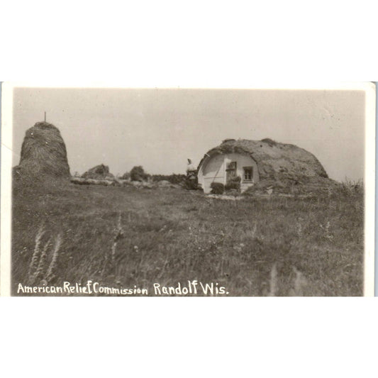 American Relief Commission Old Barn Randolf Wisconsin Original Postcard TJ9-P3