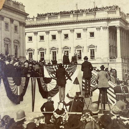 c1900 Stereoview Card Sword Presentation to Admiral Dewey 1899 SD6