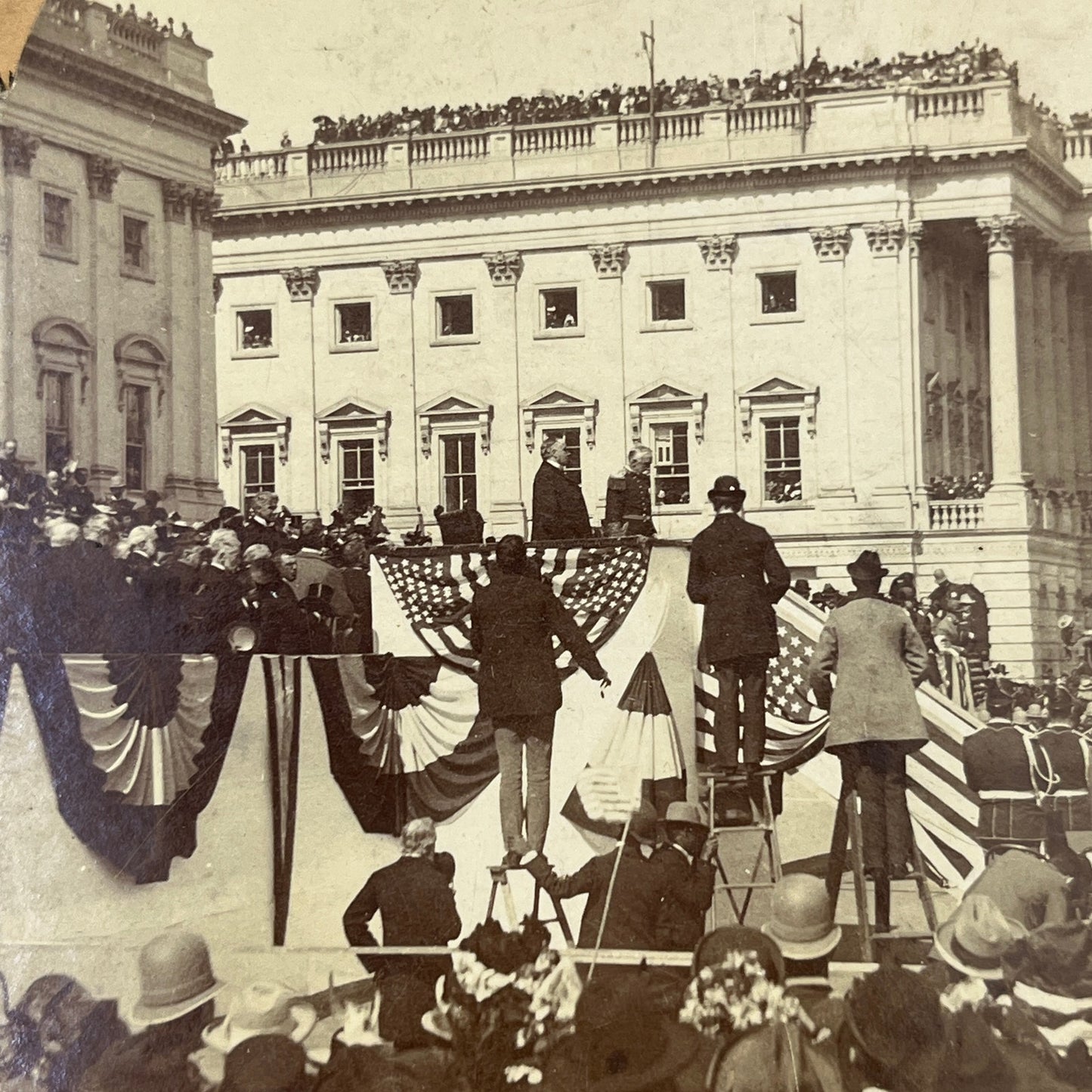c1900 Stereoview Card Sword Presentation to Admiral Dewey 1899 H1-1