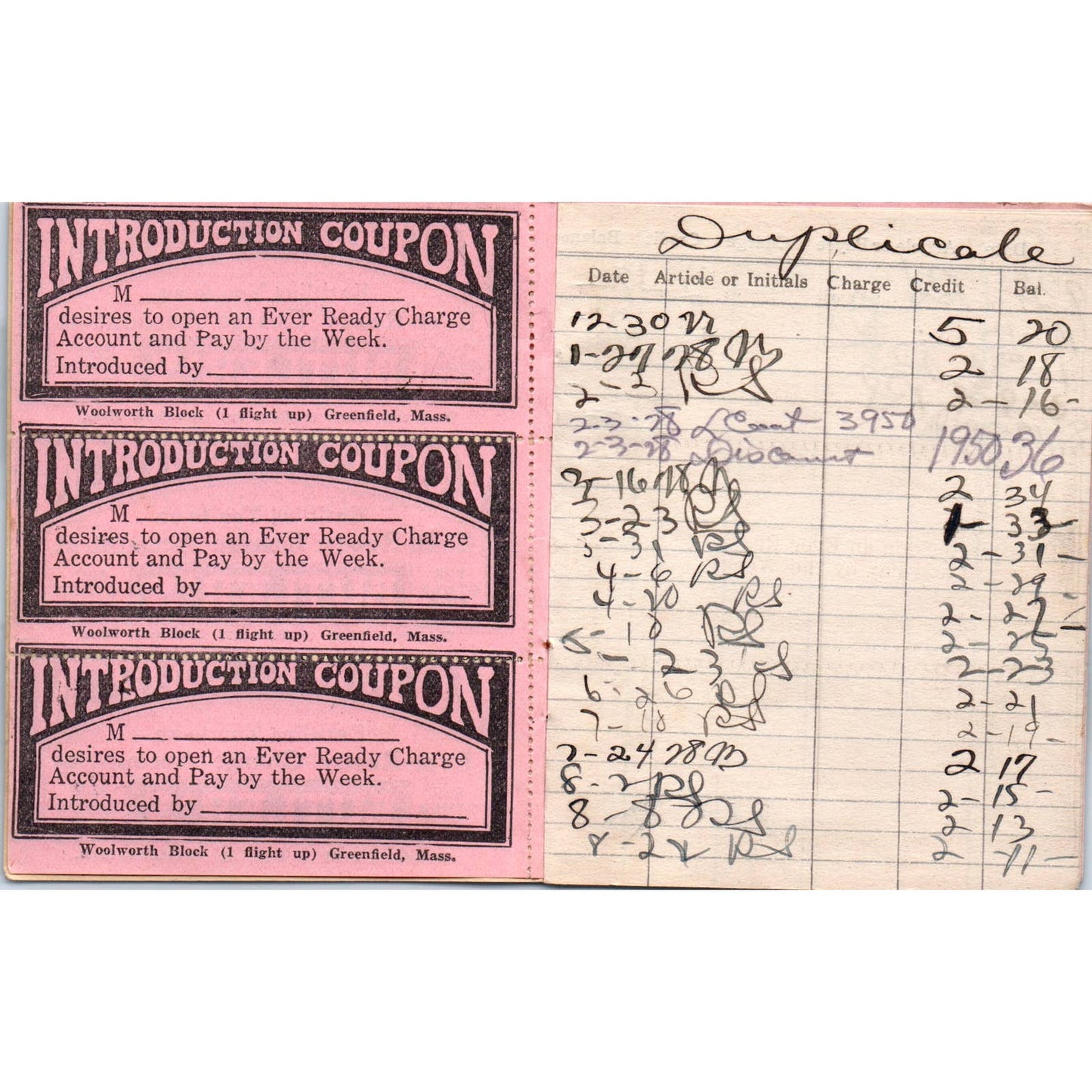 1920s Butler's Clothing Store Credit Coupon Book Clarence Penny SE4