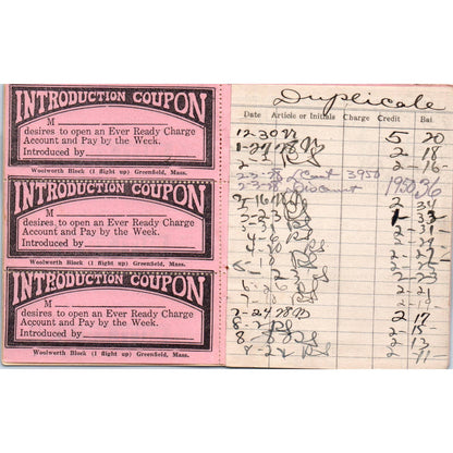 1920s Butler's Clothing Store Credit Coupon Book Clarence Penny SE4