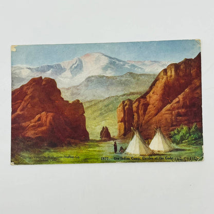 1908 Ute Indian Camp Garden of the Gods Postcard P2