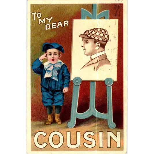 Cousin Greeting c1908 Embossed Original Postcard TK1-P15