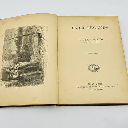 1875 Farm Legends by Will Carleton Victorian Poetry Illustrated HC Book TA8