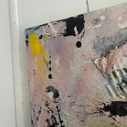Original LARGE Mixed Media Abstract Art Painting 24x36" That’s Cap w/ COA