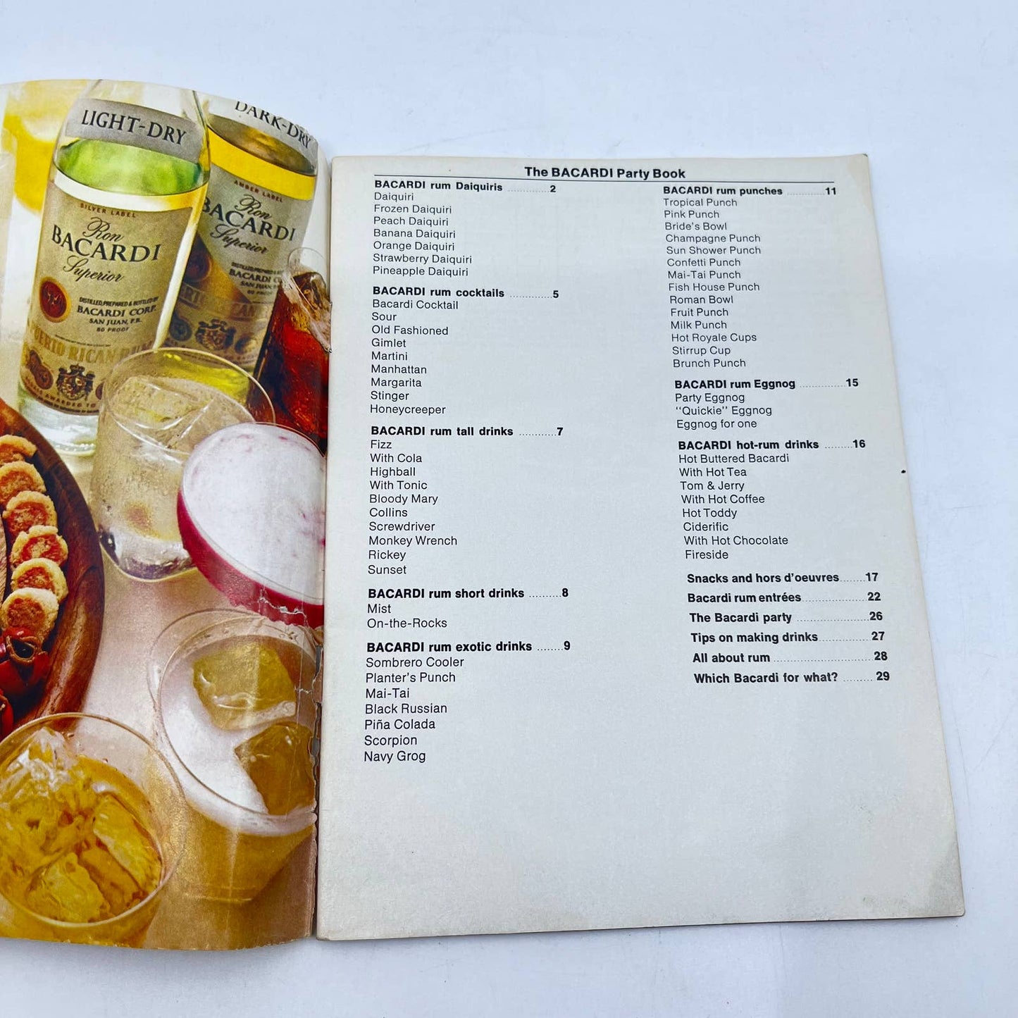 1970s The Bacardi Party Book of Rum Cocktail Drink Recipes TC6