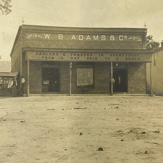 1903 Original Sepia Photograph W.B. Adams & Co General Store in Texas AC7