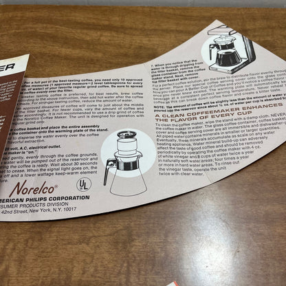 Set of 2 - 1970s Norelco Dial-a-Brew Coffee Maker 12 Cup Drip Filter Ephemera A2