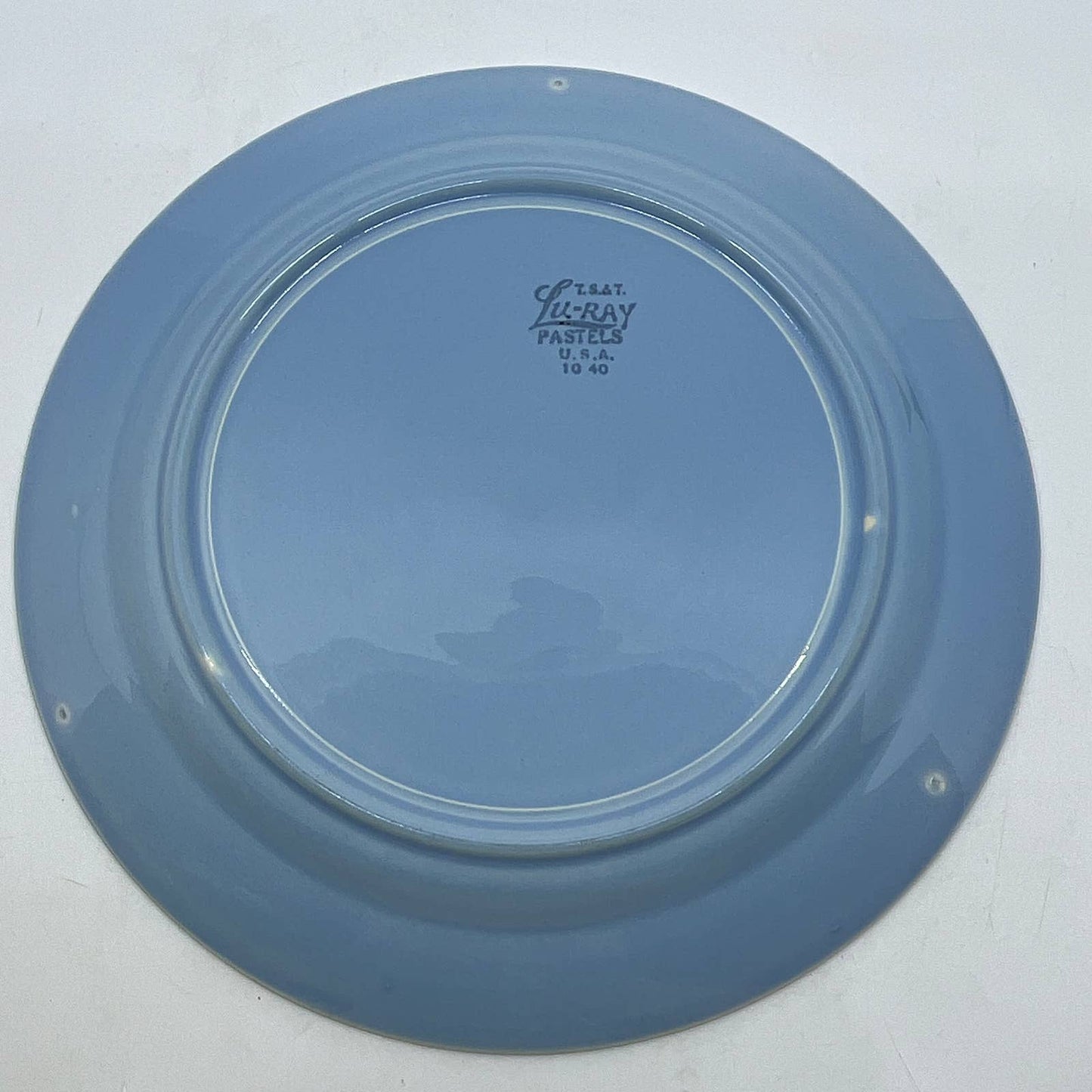 Vintage Lu-Ray Pastels Blue 9 1/4" Dinner Plate T.S.&T. TI3-1