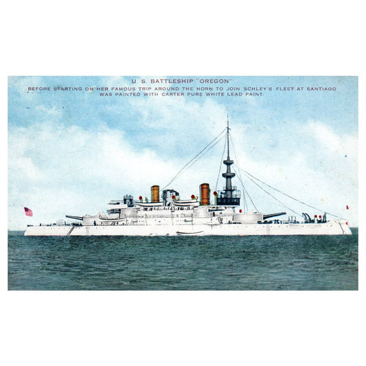 US Battleship Oregon 1912 - Original Postcard TJ8-5