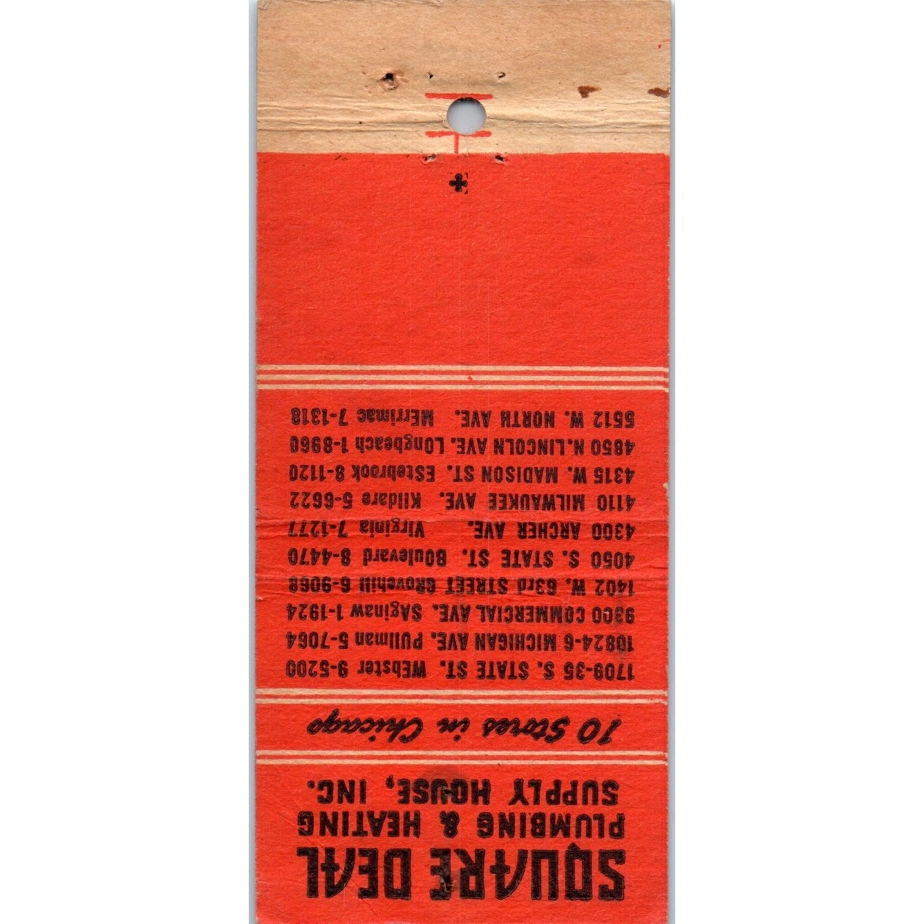 Square Deal Stores Chicago IL Advertising Matchbook Cover MM9-6