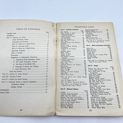 1936 Parties Plans & Programs Guide Book National Recreation Association TF9