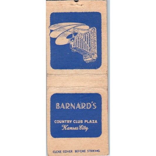 Barnard's Country Club Plaza Kansas City MO Advertising Matchbook Cover SA9-M4