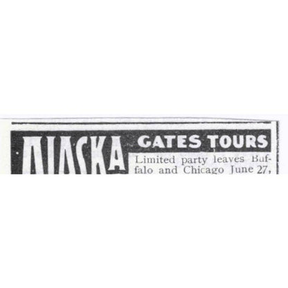 Alaska Gates Tours H. Gates Toledo Ohio - 1903 Original Ad TJ7-S9