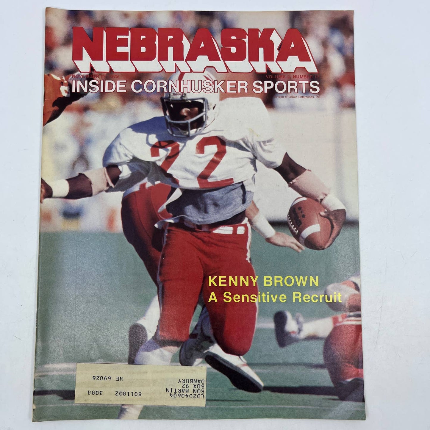 1979 Nov 17 - Nebraska Inside Cornhusker Sports Magazine - Kenny Brown TH7