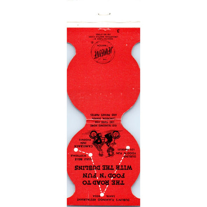 Dublin's Food 'N Fun Los Angeles CA Die Cut Advertising Matchbook Cover SA6-M4