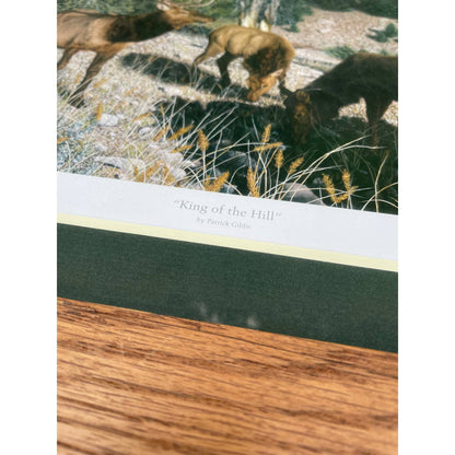 Vintage Signed Framed and Matted Print Patrick Gibbs Hunting “King of the Hill”