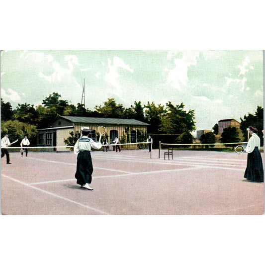 Victorian Tennis Match Original Postcard P2-9-5