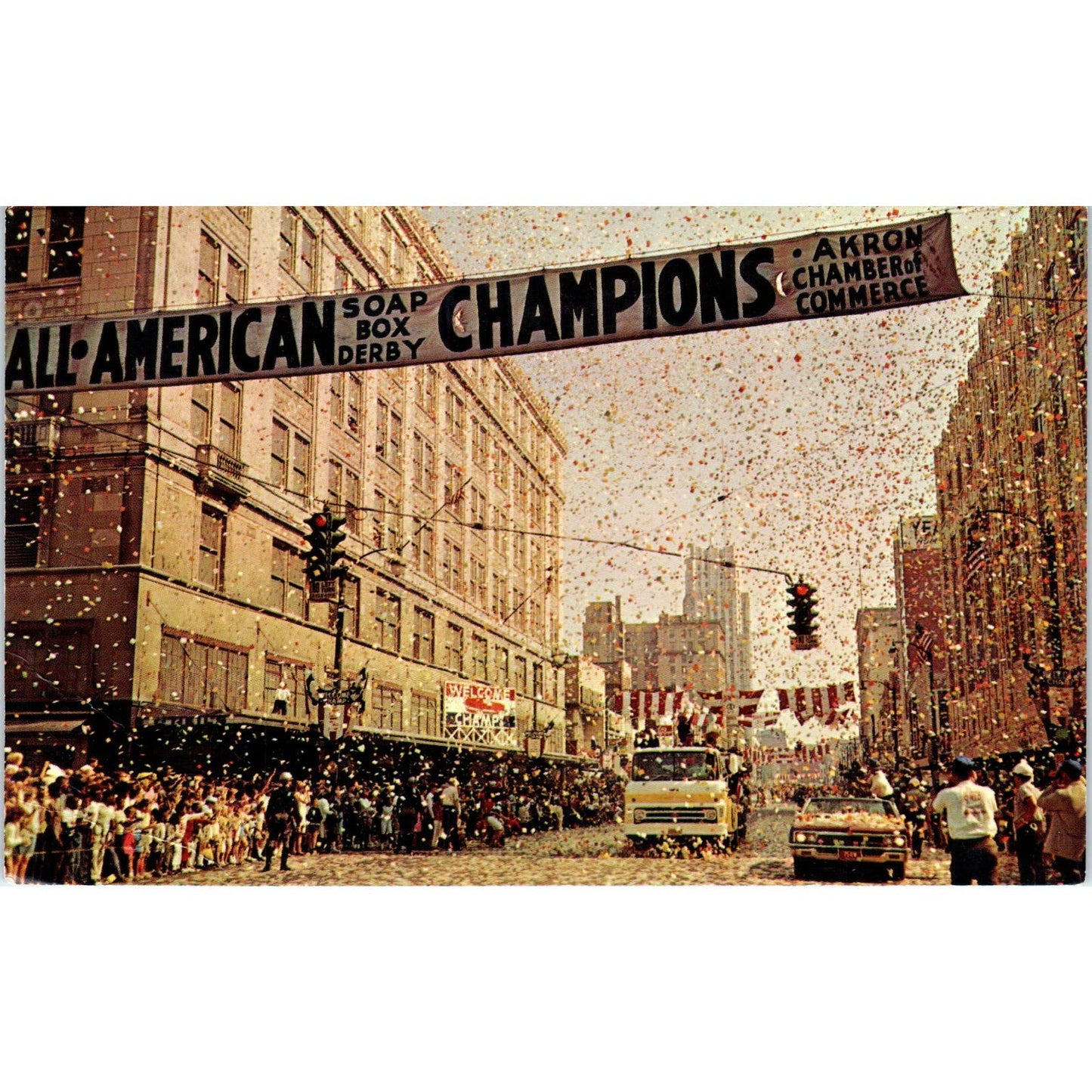 All American Soap Box Derby Champions Akron Ohio Original Postcard TK1-23