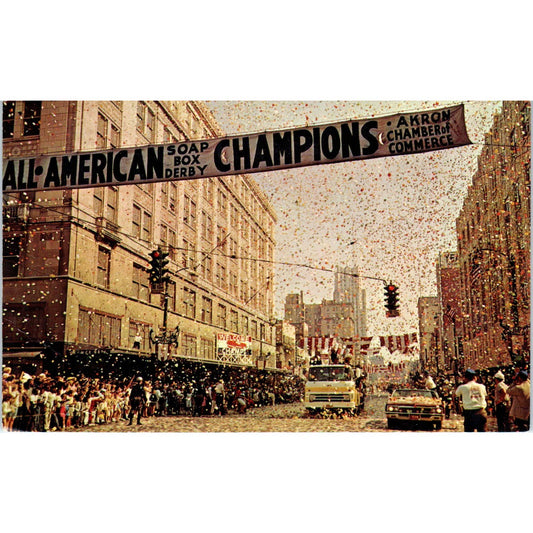 All American Soap Box Derby Champions Akron Ohio Original Postcard TK1-23