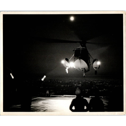 c1970 Original Photograph USCG Coast Guard Staten Island Helicopter 8x10 AD6-2
