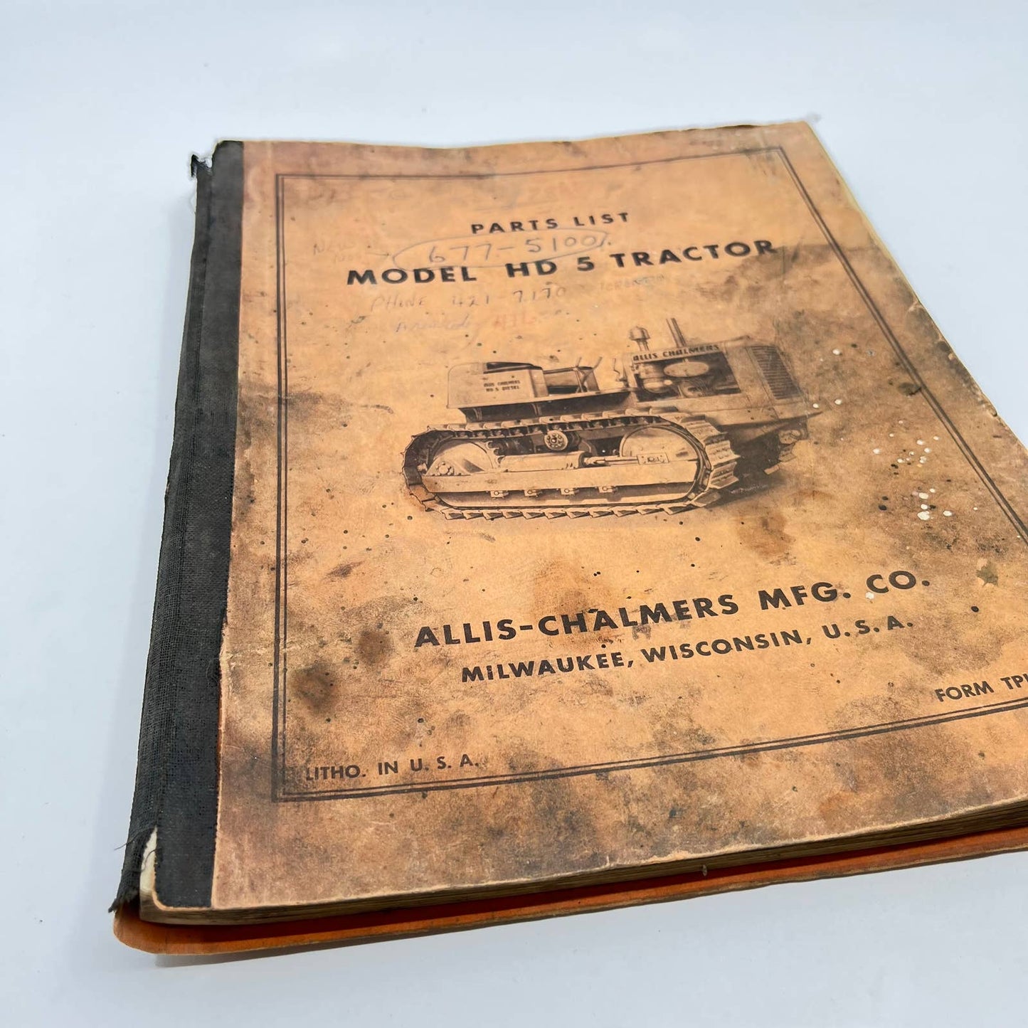 1948 Allis-Chalmers Model HD5 Tractor Parts List TF8