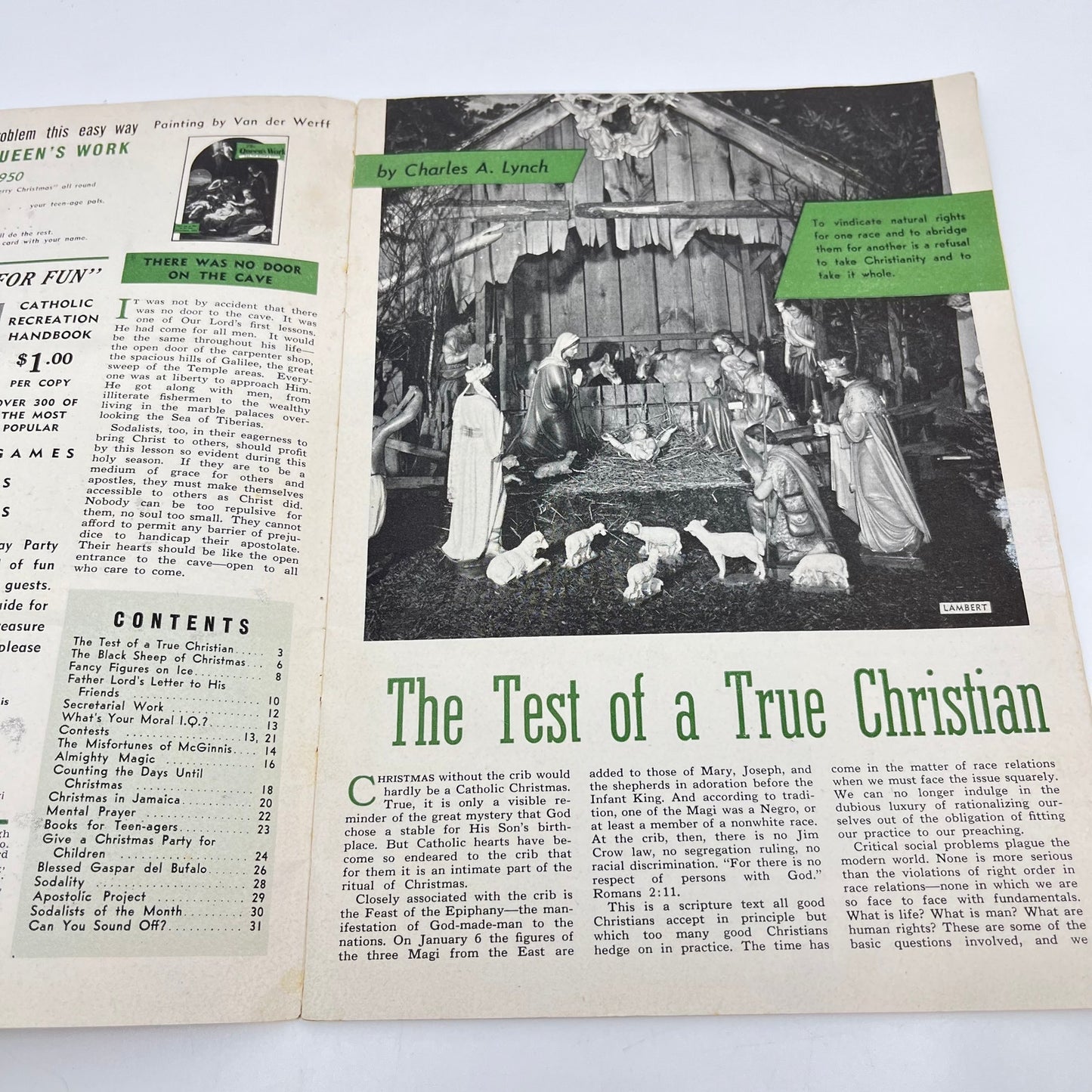 1949 Dec The Queen’s Work Catholic Teen Magazine Black Sheep of Christmas L4-2-2