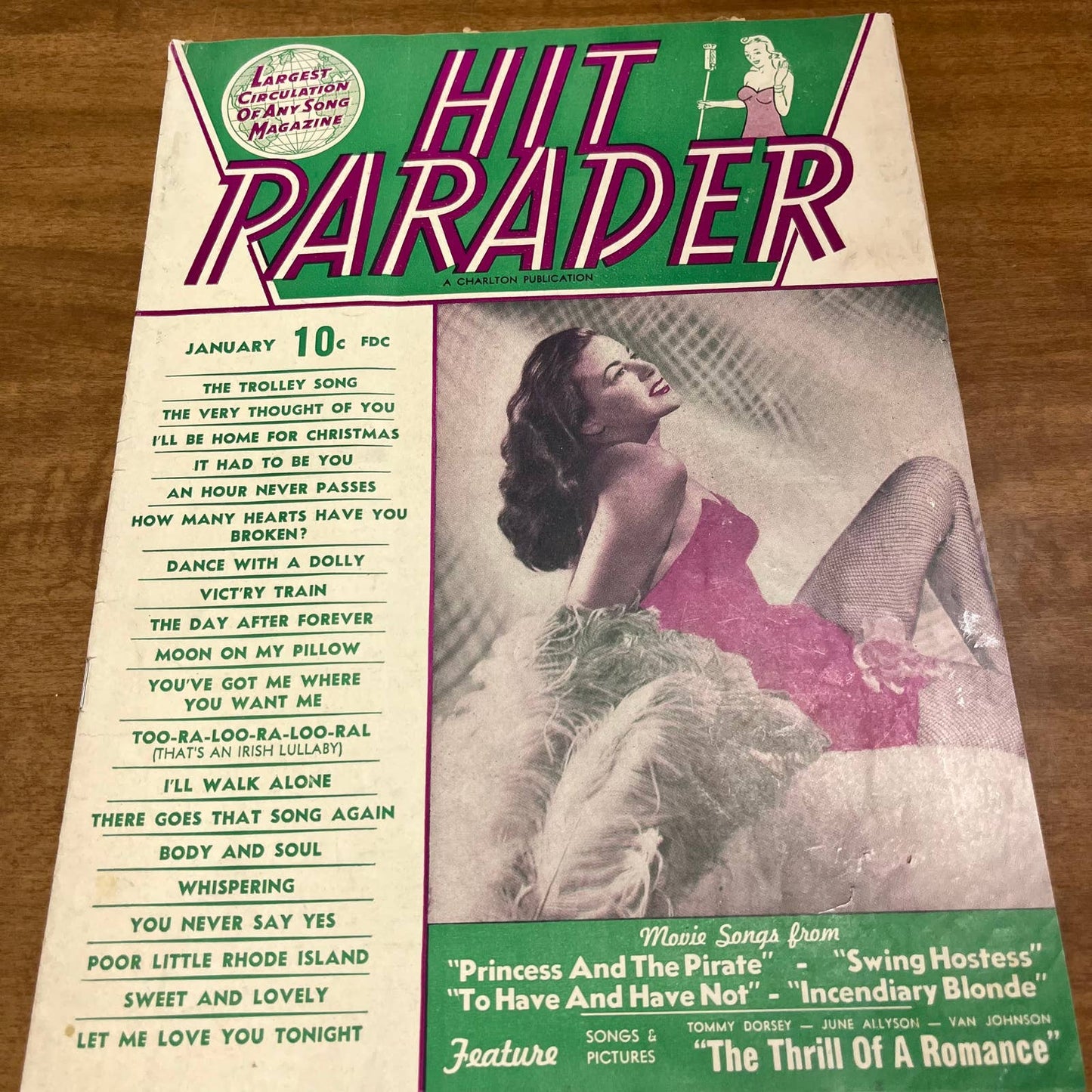 Hit Parader Magazine Back Issue January 1945 Bogart Bacall Bob Hope Mayo B3