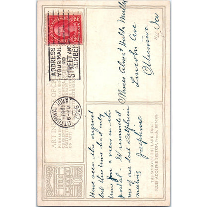 Art Institute of Chicago Song of the Lark Jules Adolphe Breton Postcard TK1-P13