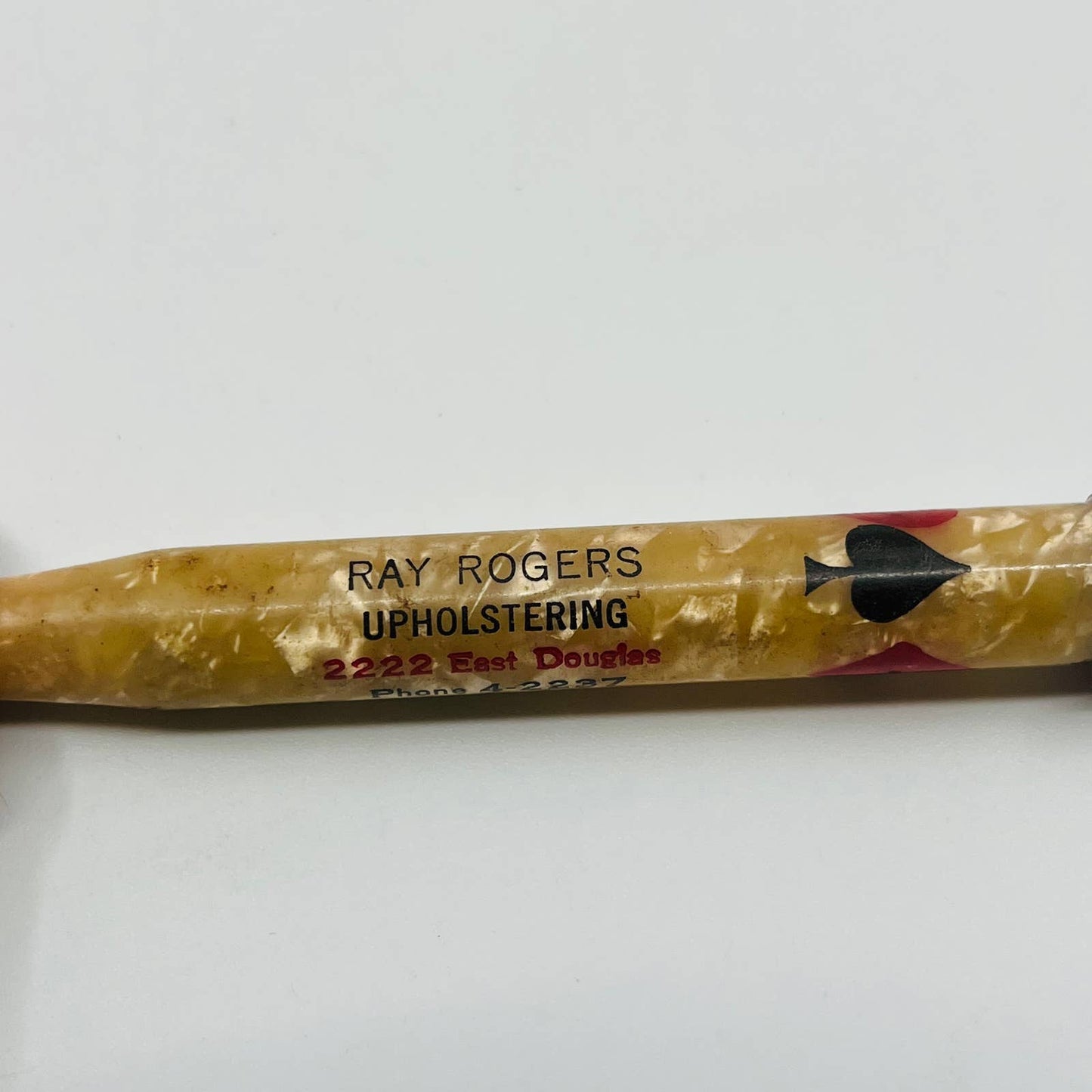 Celluloid Marbled Mechanical Pencil Ray Rogers Upholstering East Douglas MA SB3