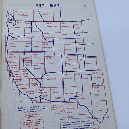 WESTERN GEM HUNTERS ATLAS 1973 Softbound Cy Johnson & Son Cal To Dakotas TG6