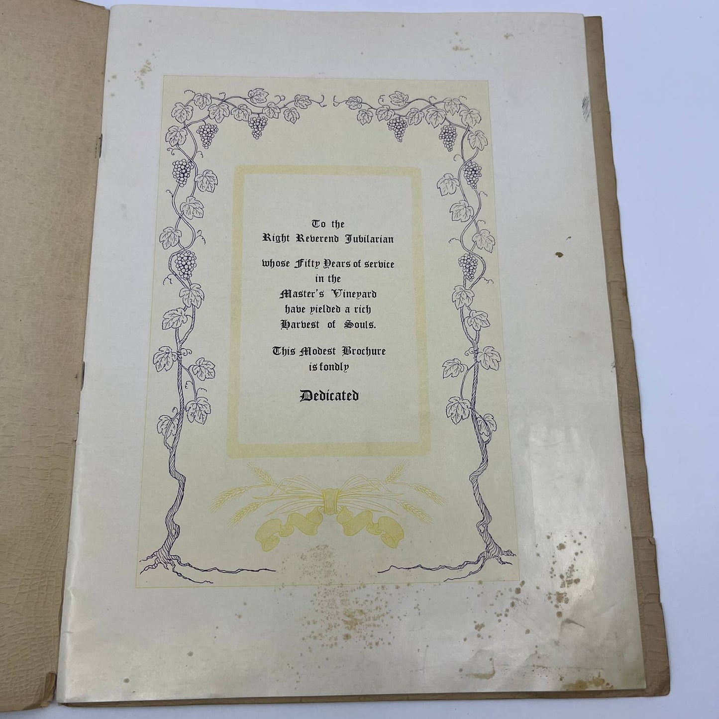 1929 Program Sacerdotal Golden Jubilee of Reverend Adam Christ Lebanon PA TH7