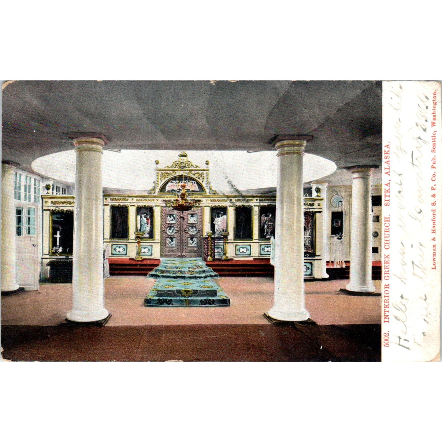 Greek Church Interior Sitka 1907 Alaska Original Postcard P2-6